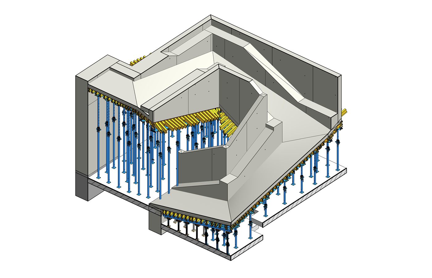 Curved waist slab formwork